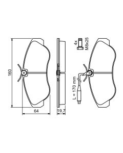BOSCH 0986424031 KIT PASTIGLIE FRENO, FRENO A DISCO