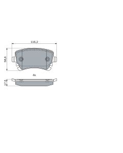 BOSCH 0986424056 KIT PASTIGLIE FRENO, FRENO A DISCO