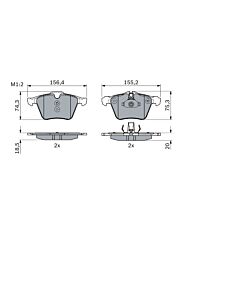 BOSCH 0986424125 KIT PASTIGLIE FRENO, FRENO A DISCO