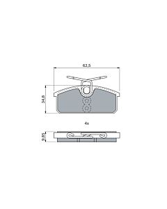 BOSCH 0986424275 KIT PASTIGLIE FRENO, FRENO A DISCO