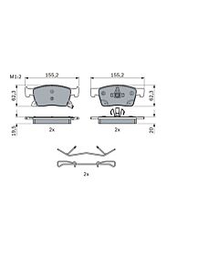 BOSCH 0986424329 KIT PASTIGLIE FRENO, FRENO A DISCO