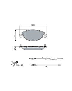BOSCH 0986424582 KIT PASTIGLIE FRENO, FRENO A DISCO