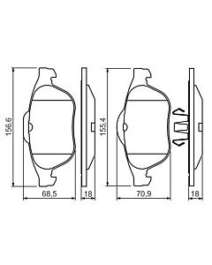 BOSCH 0986424616 KIT PASTIGLIE FRENO, FRENO A DISCO