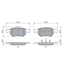 BOSCH 0986424668 KIT PASTIGLIE FRENO, FRENO A DISCO