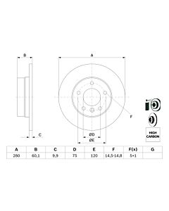 BOSCH 0986478561 DISCO FRENO