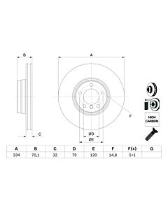 BOSCH 0986478623 DISCO FRENO