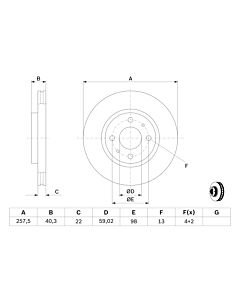 BOSCH 0986479B43 DISCO FRENO