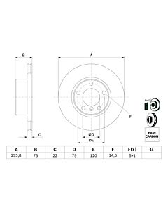 BOSCH 0986478848 DISCO FRENO