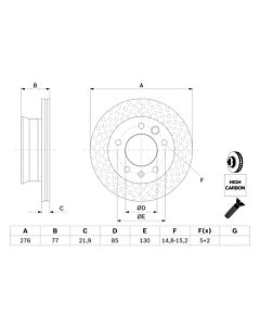 BOSCH 0986478849 DISCO FRENO