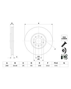 BOSCH 0986478867 DISCO FRENO