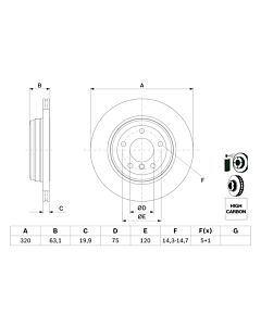 BOSCH 0986479056 DISCO FRENO