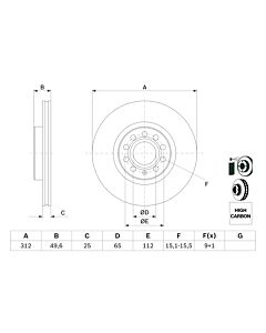 BOSCH 0986479058 DISCO FRENO