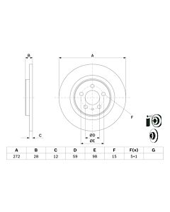 BOSCH 0986479064 DISCO FRENO