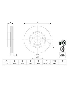 BOSCH 0986479248 DISCO FRENO