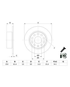 BOSCH 0986479E00 DISCO FRENO
