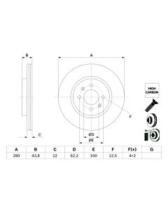 BOSCH 0986479E98 DISCO FRENO