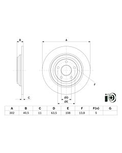 BOSCH 0986479F79 DISCO FRENO