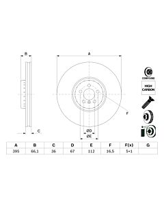 BOSCH 0986479H13 DISCO FRENO