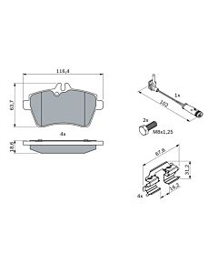 BOSCH 0986494087 KIT PASTIGLIE FRENO, FRENO A DISCO