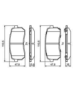 BOSCH 0986494828 KIT PASTIGLIE FRENO, FRENO A DISCO