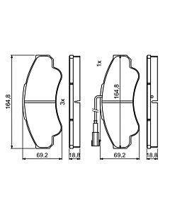 BOSCH 0986494850 KIT PASTIGLIE FRENO, FRENO A DISCO