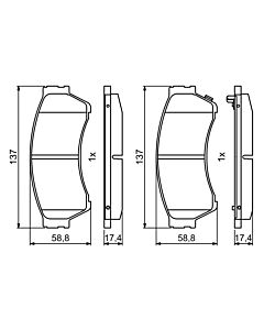 BOSCH 0986494860 KIT PASTIGLIE FRENO, FRENO A DISCO
