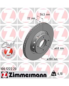 ZIMMERMANN 100122220 DISCO FRENO