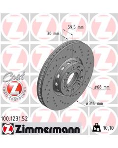ZIMMERMANN 100123152 DISCO FRENO