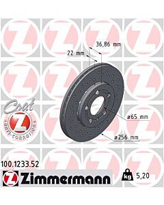 ZIMMERMANN 100123352 DISCO FRENO