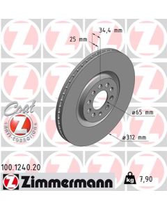 ZIMMERMANN 100124020 DISCO FRENO