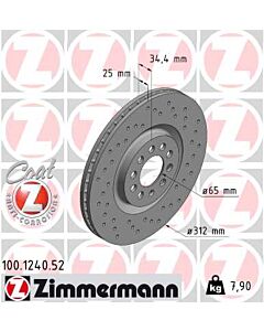 ZIMMERMANN 100124052 DISCO FRENO