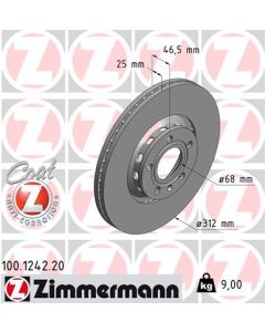 ZIMMERMANN 100124220 DISCO FRENO