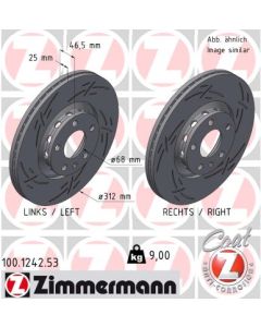 ZIMMERMANN 100124253 DISCO FRENO