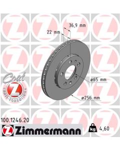 ZIMMERMANN 100124620 DISCO FRENO