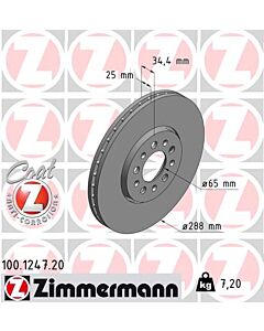 ZIMMERMANN 100124720 DISCO FRENO