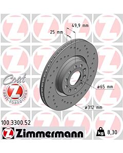 ZIMMERMANN 100330052 DISCO FRENO