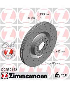 ZIMMERMANN 100330152 DISCO FRENO