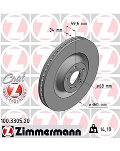 ZIMMERMANN 100330520 DISCO FRENO