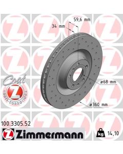 ZIMMERMANN 100330552 DISCO FRENO
