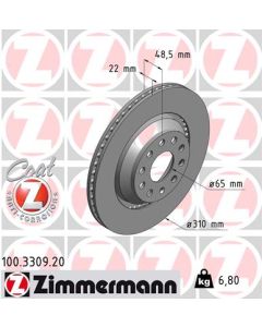 ZIMMERMANN 100330920 DISCO FRENO