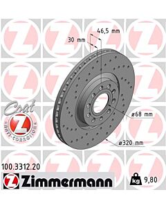 ZIMMERMANN 100331220 DISCO FRENO