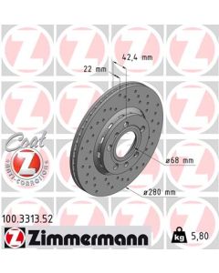 ZIMMERMANN 100331352 DISCO FRENO