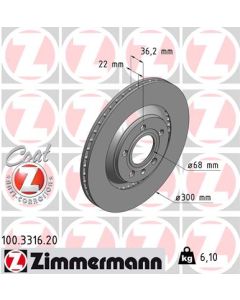 ZIMMERMANN 100331620 DISCO FRENO