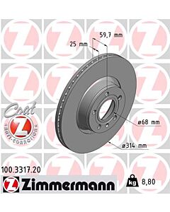 ZIMMERMANN 100331720 DISCO FRENO