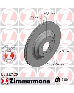ZIMMERMANN 100332120 DISCO FRENO