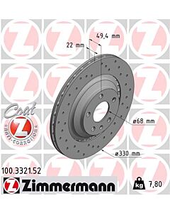 ZIMMERMANN 100332152 DISCO FRENO