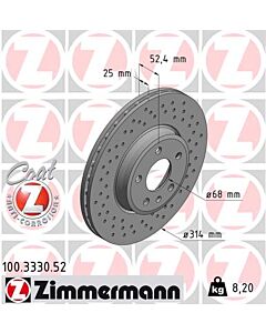 ZIMMERMANN 100333052 DISCO FRENO