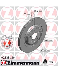 ZIMMERMANN 100333420 DISCO FRENO