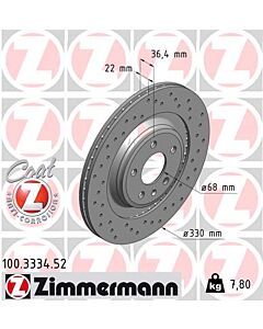 ZIMMERMANN 100333452 DISCO FRENO
