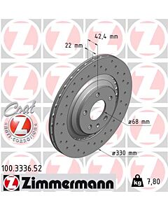 ZIMMERMANN 100333652 DISCO FRENO